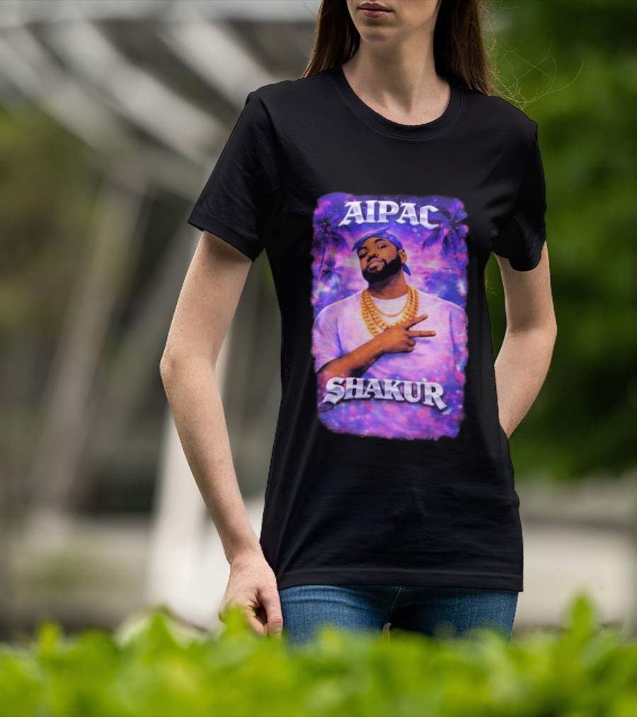 Aipac Shakur Bandana Chains Purple T-Shirt