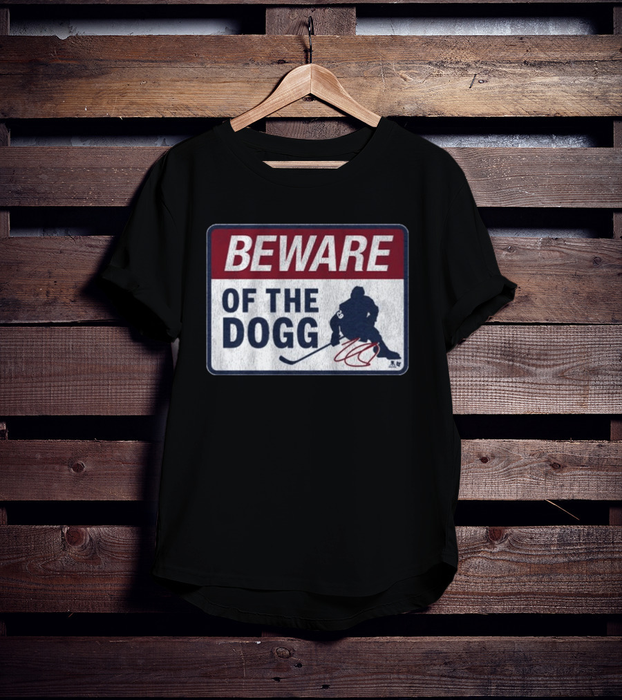Beware Of The Dogg Hockey Silhouette Number 29 Nathan MacKinnon Signature T-Shirt