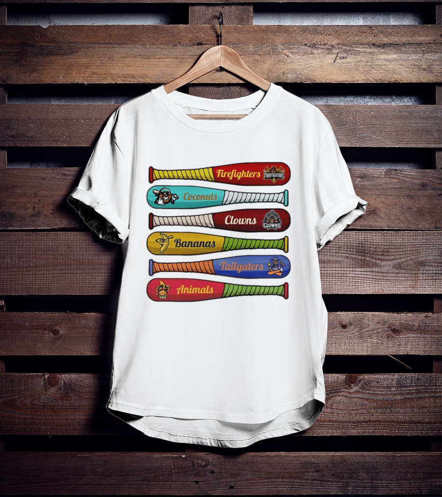 Firefighters Coconuts Clowns Bananas Tailgaters Animals Baseball Bats T-Shirt