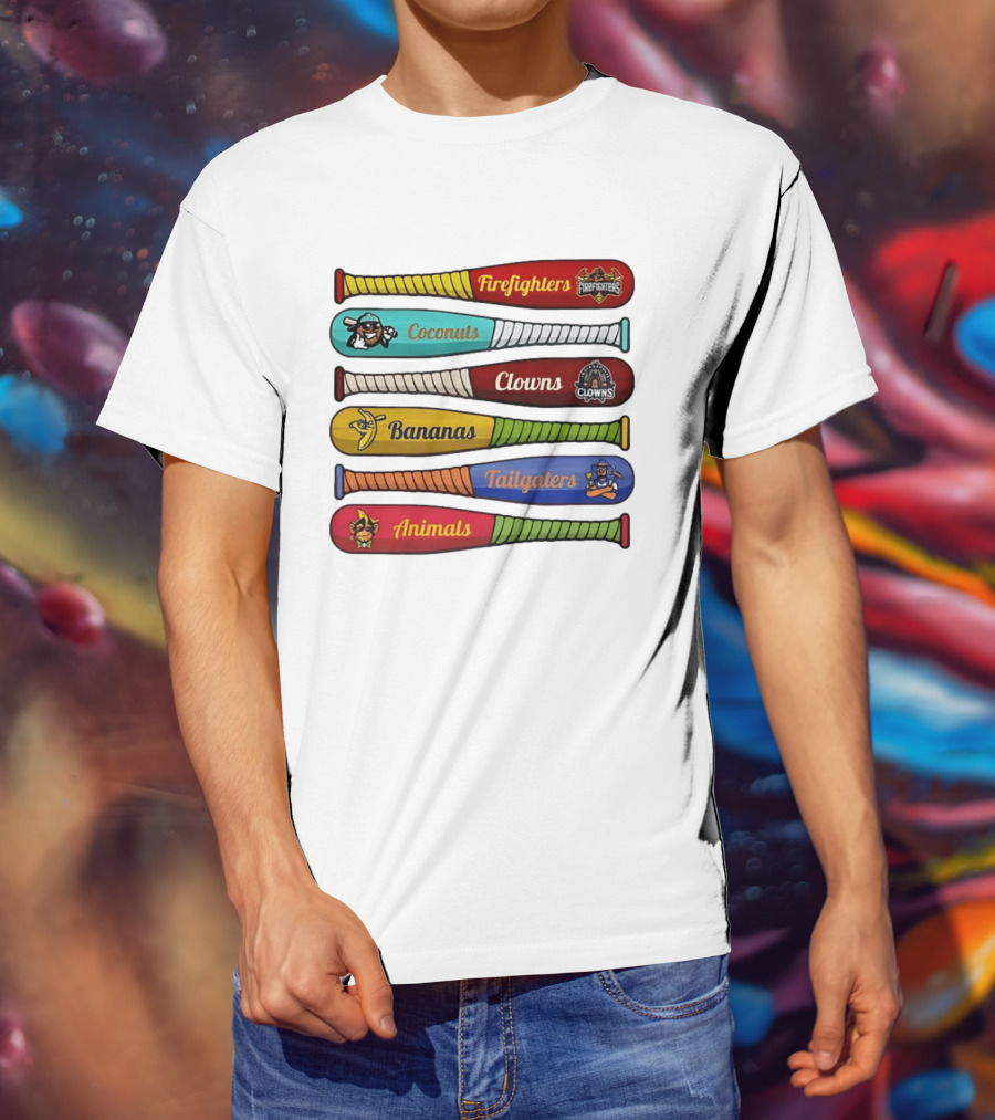Firefighters Coconuts Clowns Bananas Tailgaters Animals Baseball Bats T-Shirt
