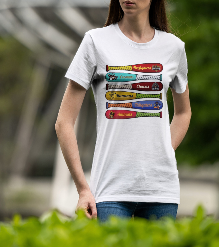 Firefighters Coconuts Clowns Bananas Tailgaters Animals Baseball Bats T-Shirt