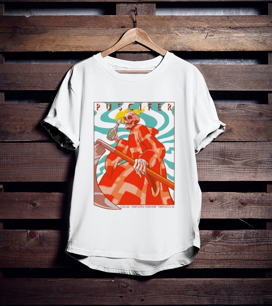 Puscifer Skeleton Art Chicago Theatre 2023 Concert Merchandise T-Shirt