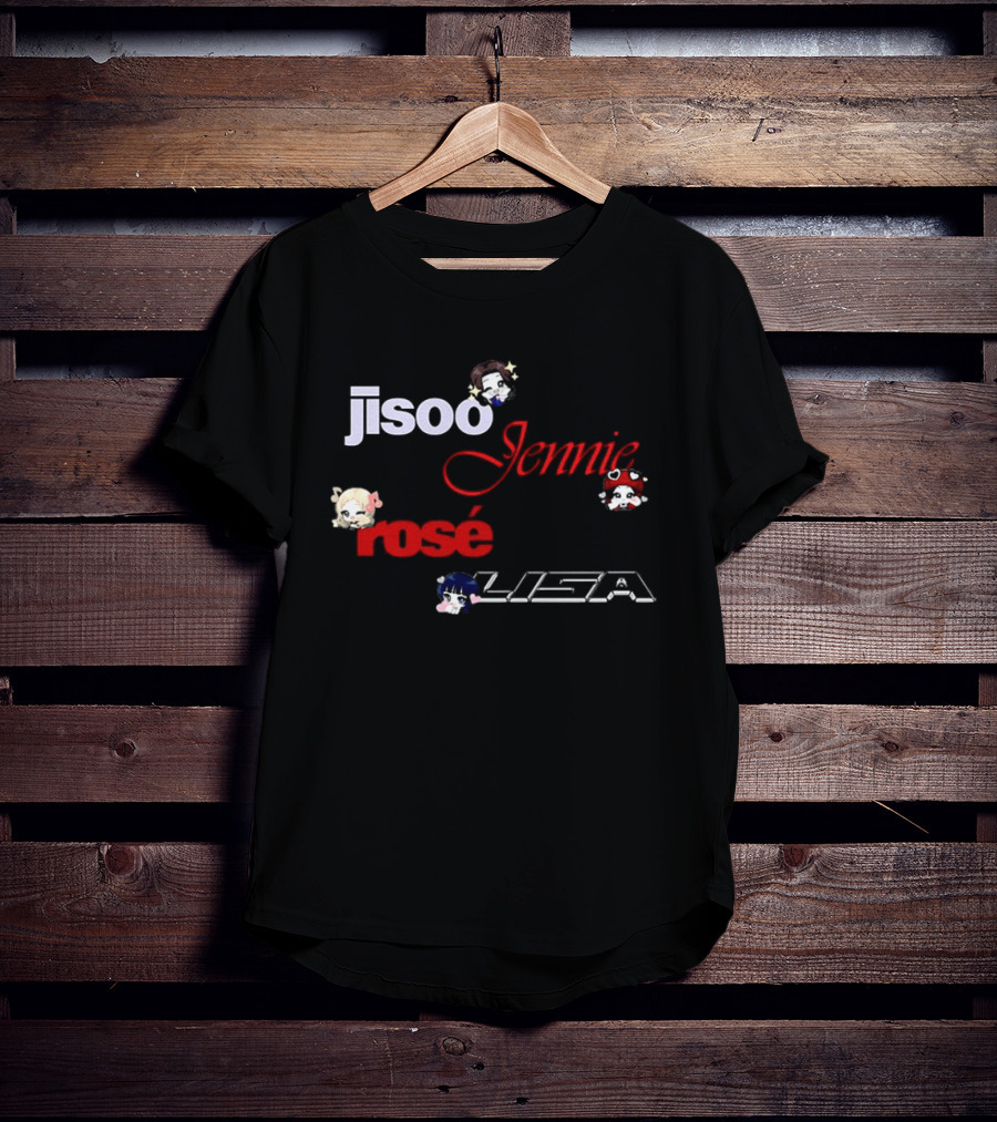 Jisoo Jennie Rosé Lisa Cute Cartoon Characters Fan T-Shirt