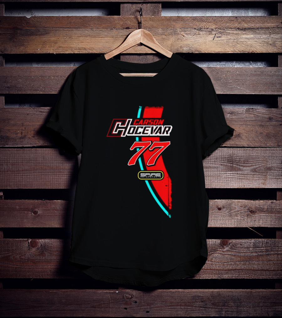 Carson Hocevar 77 Red Blue Spire Motorsports Nascar 2026 T-Shirt