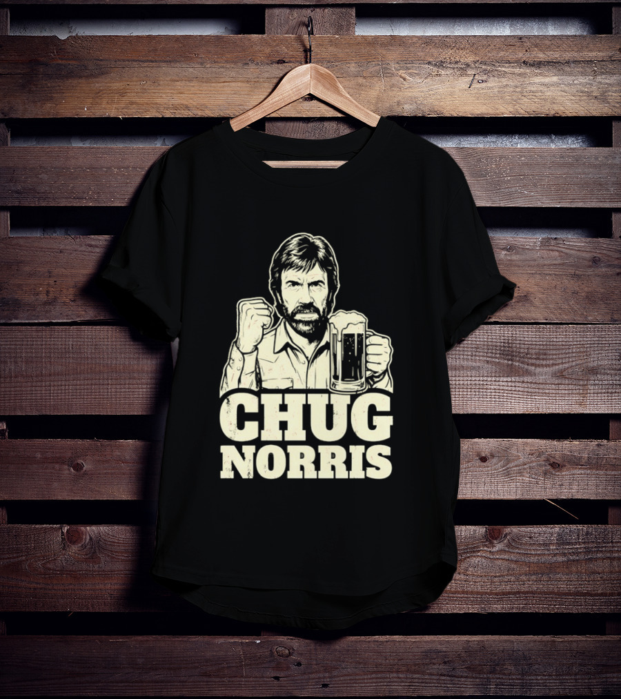 Chug Norris Beer Funny Drinking Joke T-Shirt
