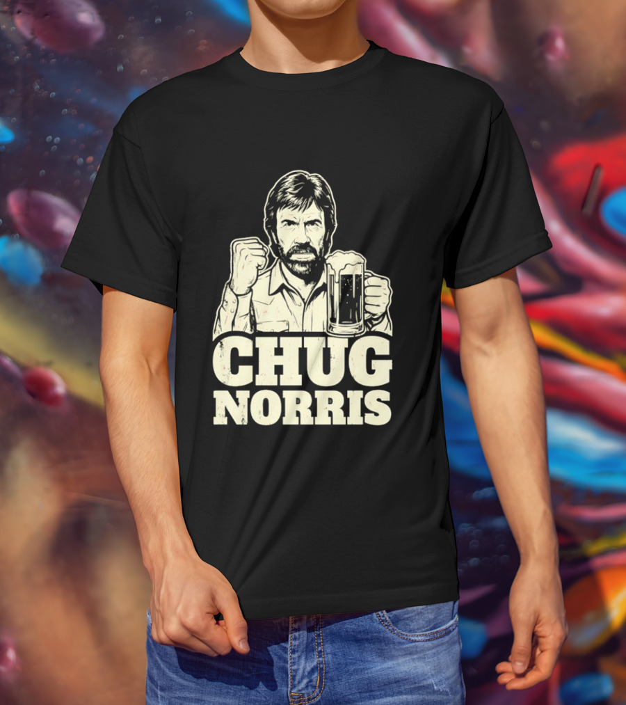 Chug Norris Beer Funny Drinking Joke T-Shirt