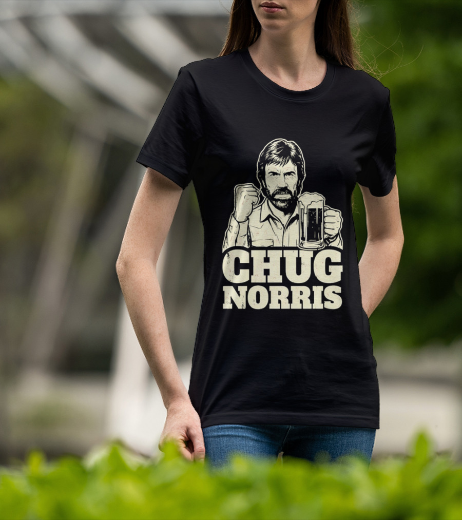 Chug Norris Beer Funny Drinking Joke T-Shirt