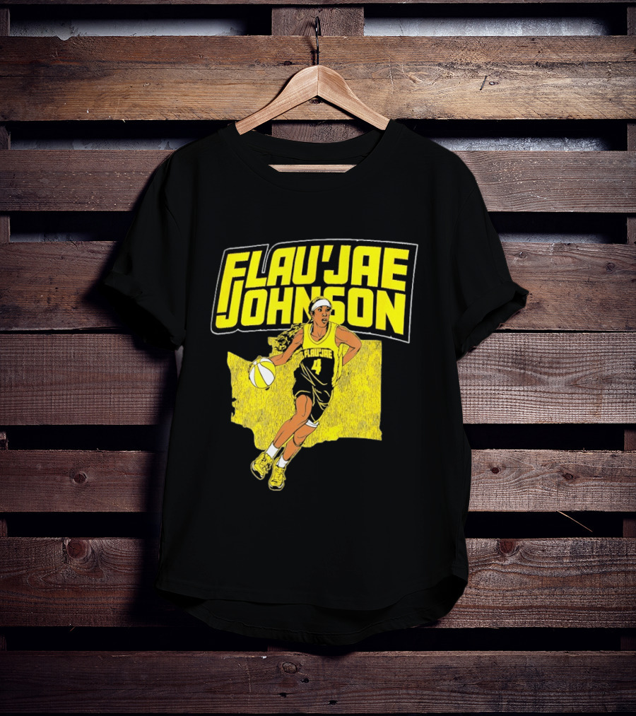 Flau'jae Johnson Basketball Illustration Yellow Seattle Storm T-Shirt