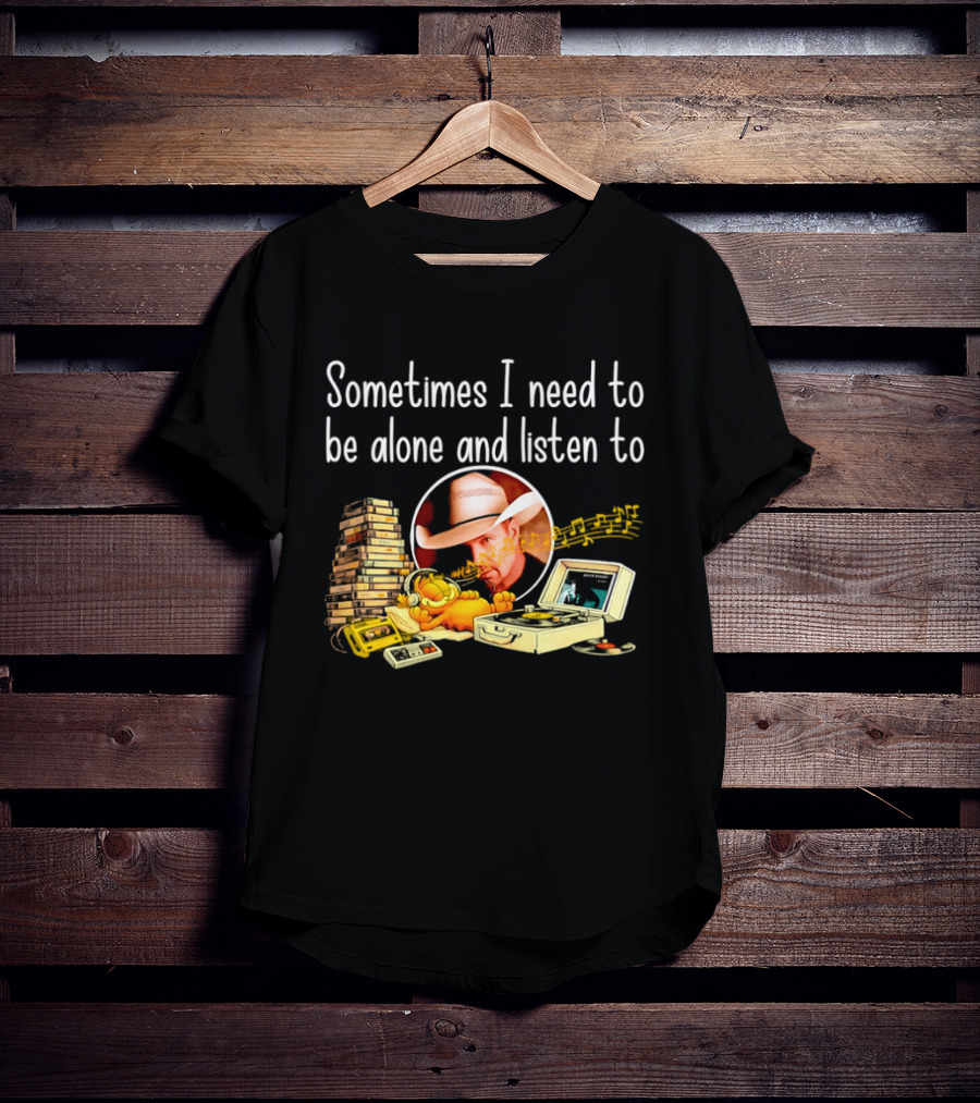 Garth Brooks Orange Cat Sometimes I Need To Be Alone And Listen To Music Retro Stack T-Shirt