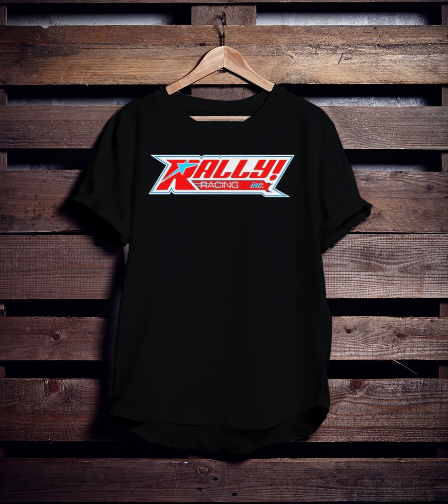 Rally Racing Inc Star Emblazoned Retro Style Red White Blue T-Shirt