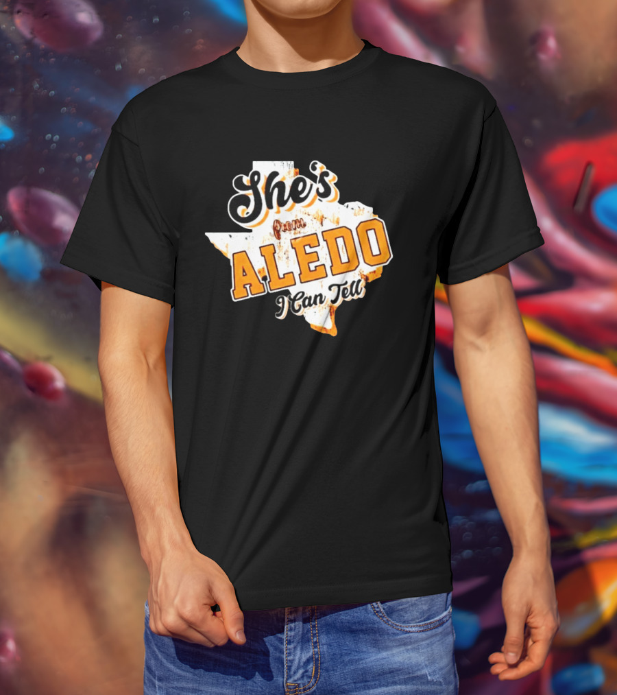 She's From Aledo I Can Tell Texas Map T-Shirt