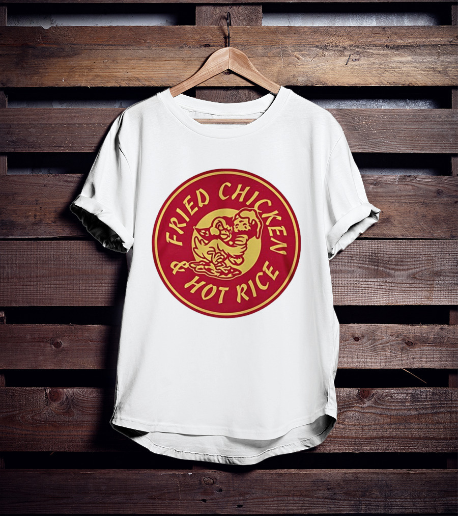 Fried Chicken And Hot Rice Vintage Style Circle T-Shirt