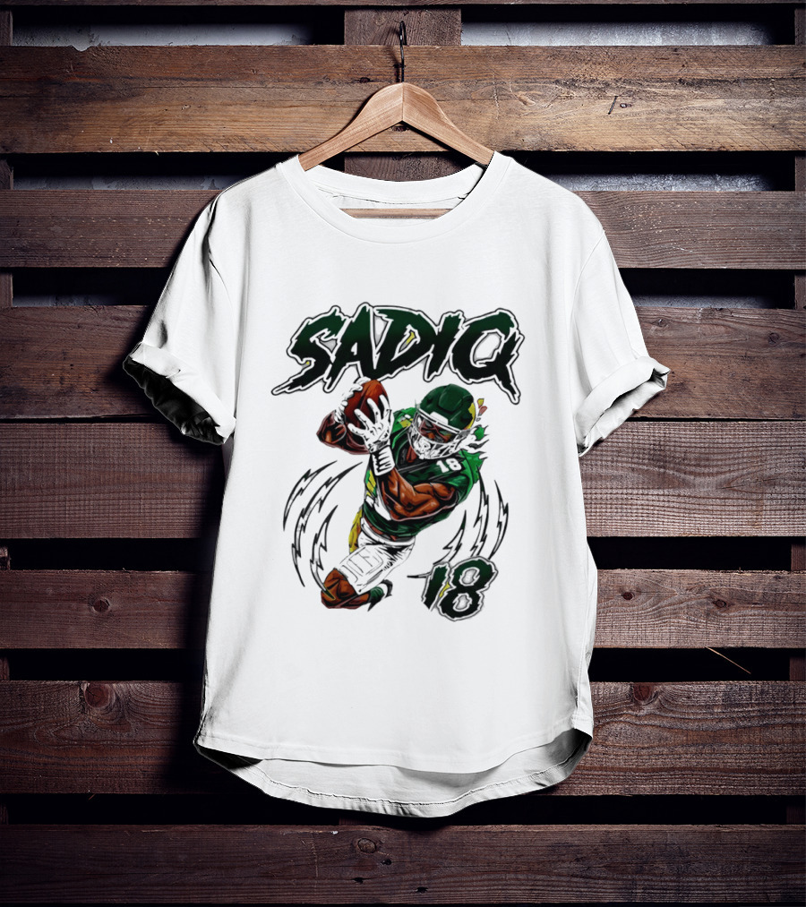 Sadiq 18 New York Jets Hand Drawn Kenyon Football T-Shirt