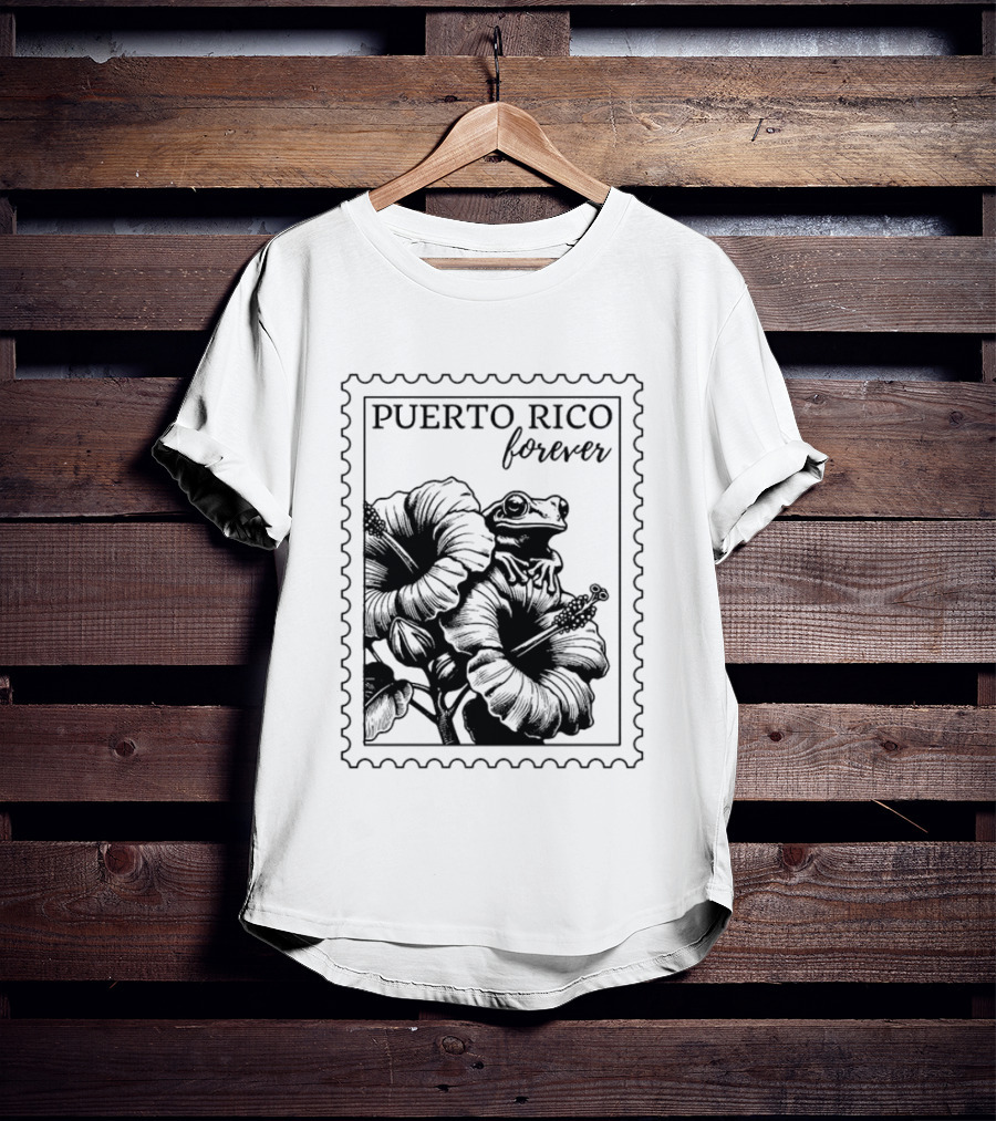 Puerto Rico Forever Hibiscus Stamp T-Shirt