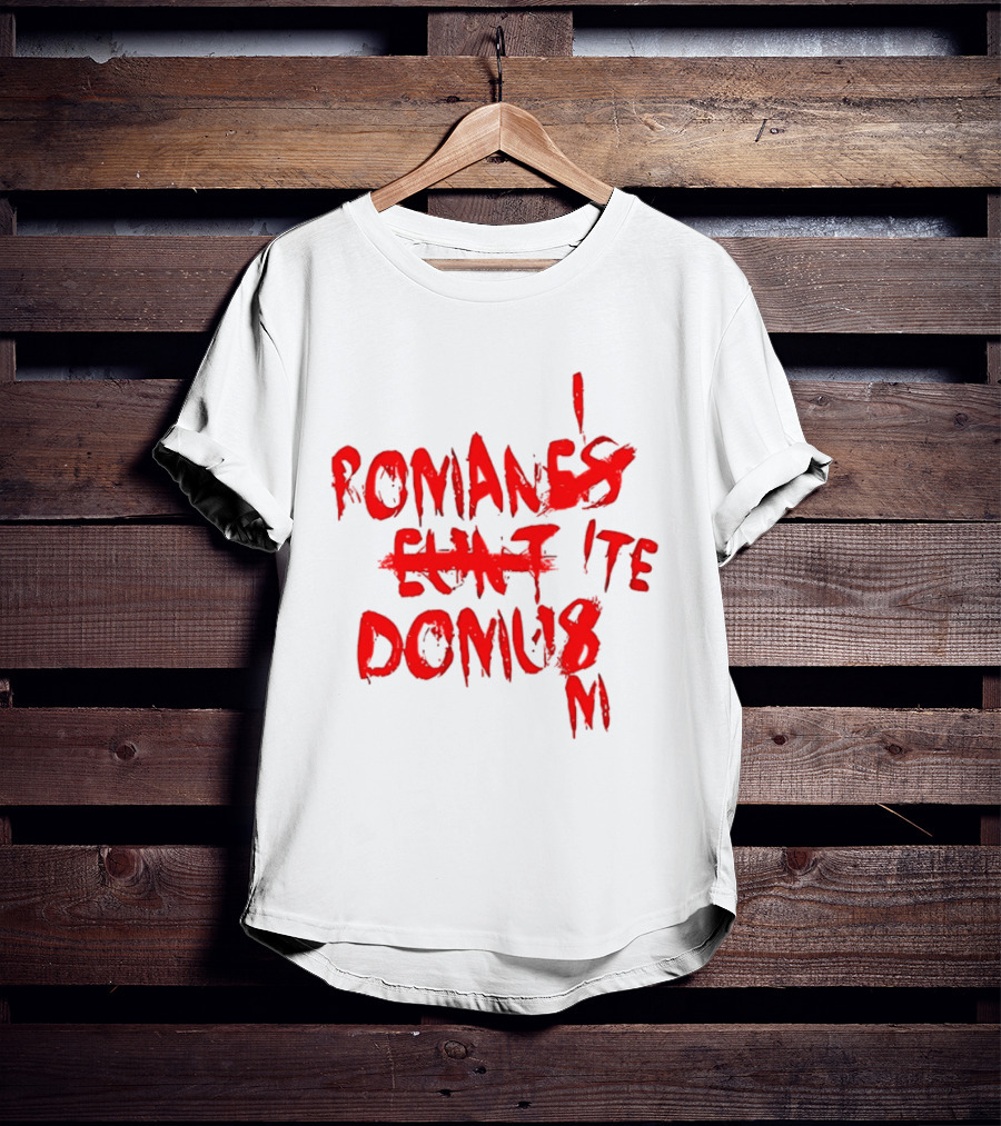 Romanes Eunt Domus Graffiti Style Python Sketch Monty Python Joke T-Shirt