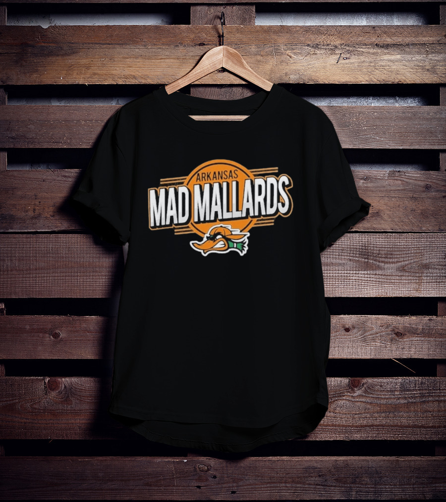 Arkansas Mad Mallards Logo With Duck Face T-Shirt