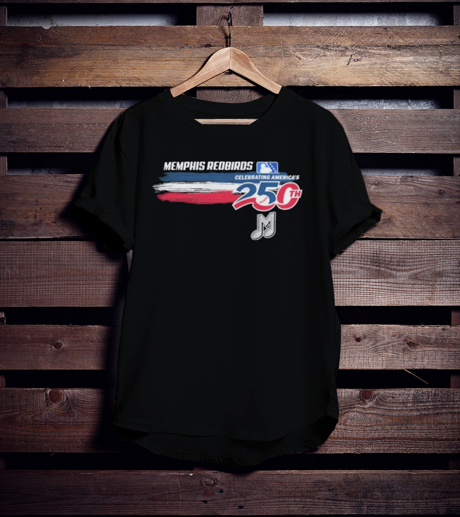 Memphis Redbirds Celebrating America's 250th MILB Music Note T-Shirt