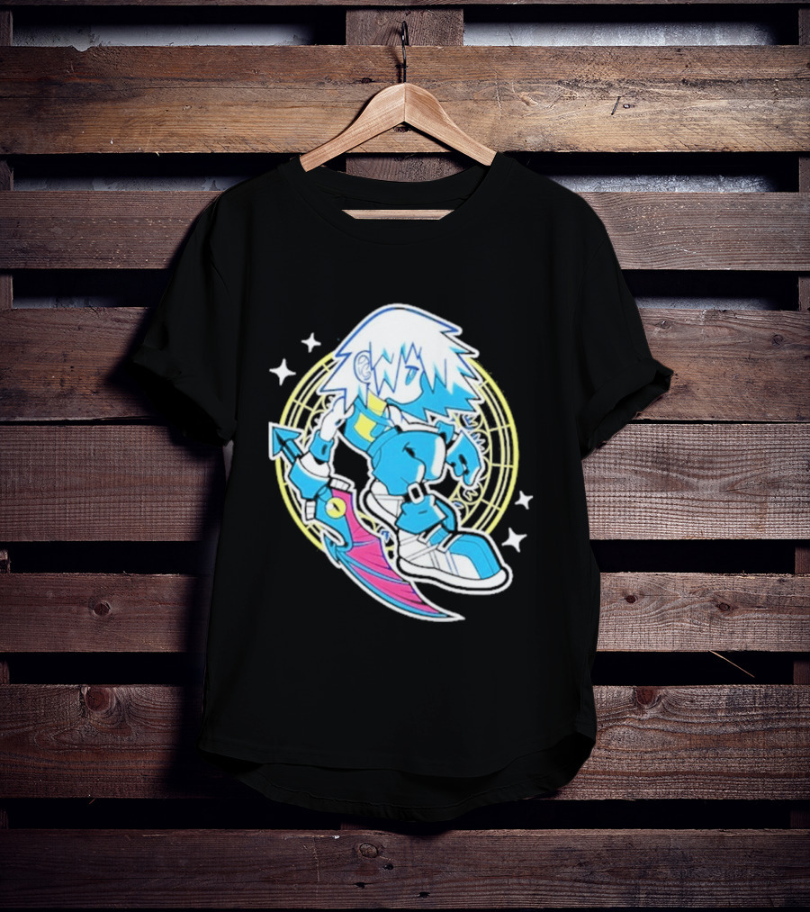Riku Anime Cartoon Character With Sword And Stars In Pastel T-Shirt