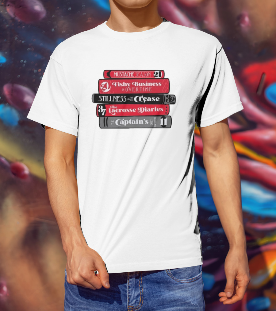 Carolina Hurricanes Hockey Girl Book Club Mustache Season Fishy Business Stillness Crease Lacrosse Diaries Captain's Command T-Shirt