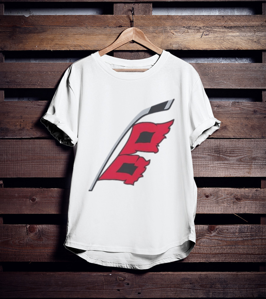 Carolina Hurricanes Red Storm Surge Hockey Stick Flag T-Shirt