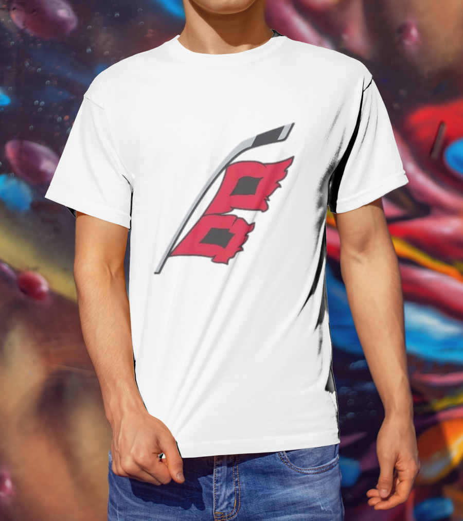 Carolina Hurricanes Red Storm Surge Hockey Stick Flag T-Shirt