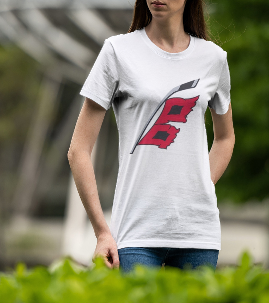 Carolina Hurricanes Red Storm Surge Hockey Stick Flag T-Shirt