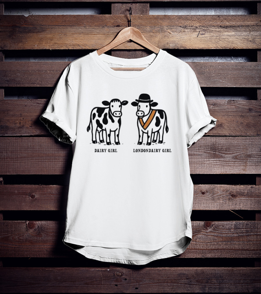 Dairy Girl Vs Londondairy Girl Funny Cow Humor T-Shirt