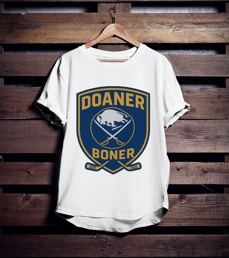 Buffalo Sabres Doaner Boner Logo With Crossed Hockey Sticks T-Shirt
