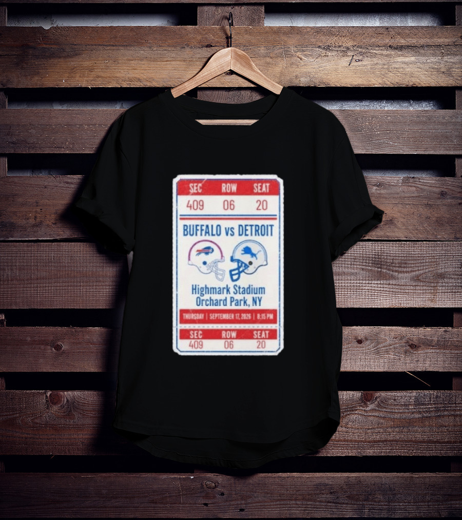 Buffalo Vs Detroit Highmark Stadium Orchard Park NY September 12 2026 Football Match Helmets T-Shirt