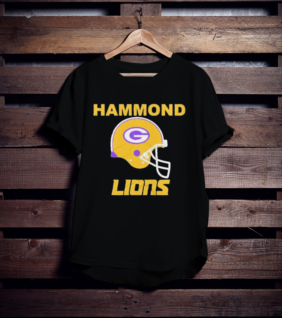 Hammond Lions Yellow Football Helmet Team Spirit T-Shirt
