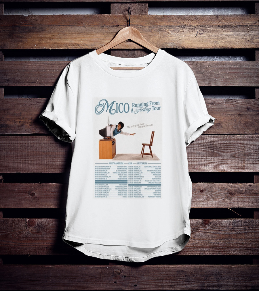 MICO Running From A Feeling Tour 2026 North America Asia Australia Dates T-Shirt
