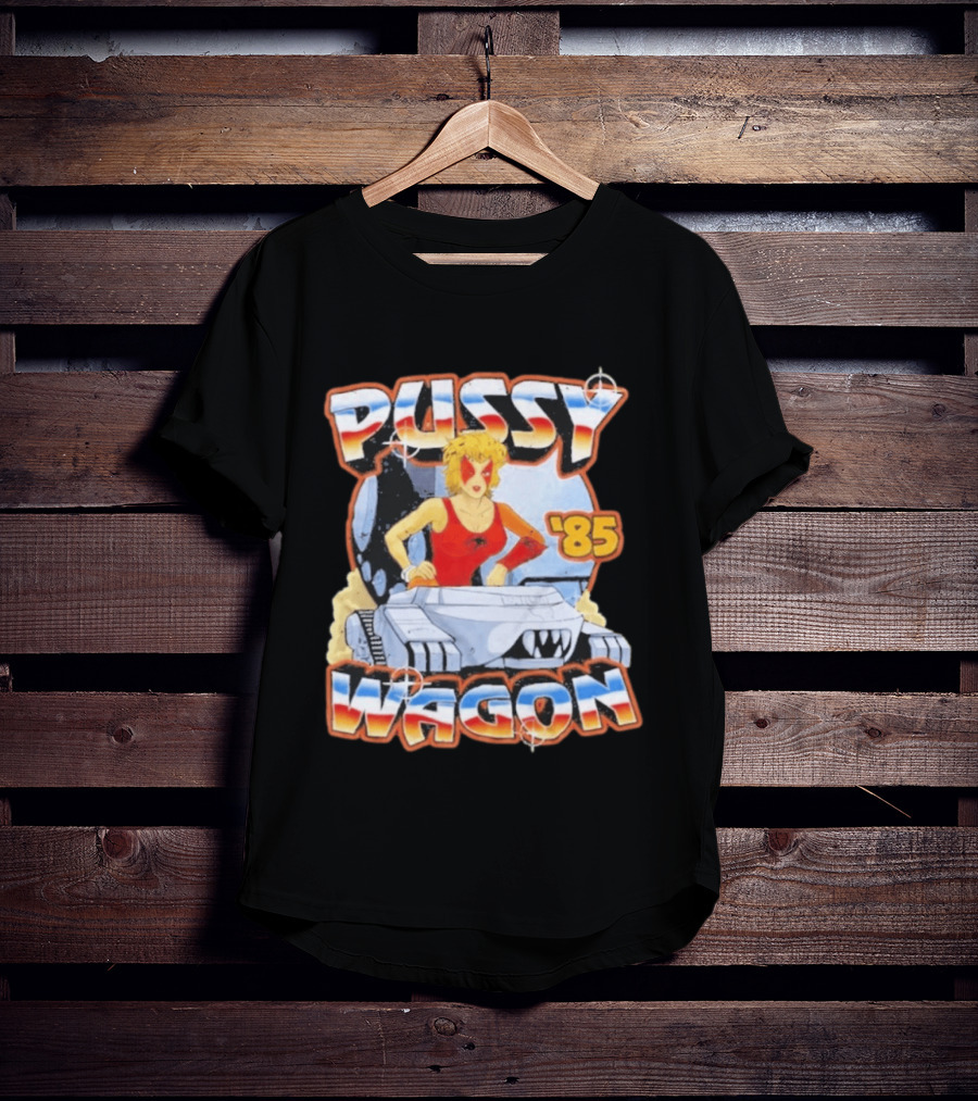 Pussy Wagon 85 Retro Car Girl Tank Cartoon T-Shirt