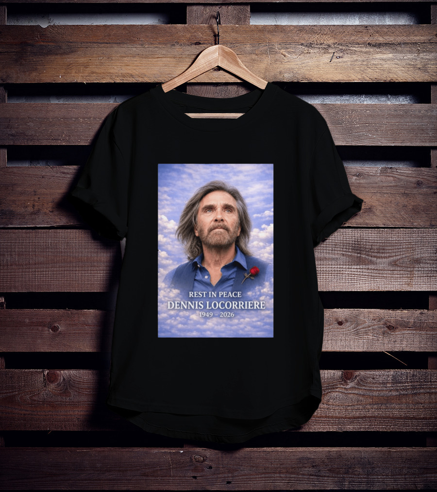 Rest In Peace Dennis Locorriere 1949 2026 Memorial Tribute With Rose And Clouds T-Shirt