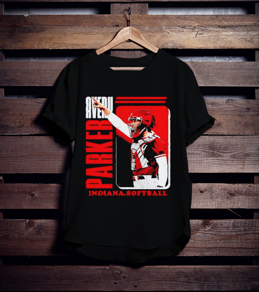 Avery Parker Indiana Softball Catcher Player Red And White Uniform T-Shirt