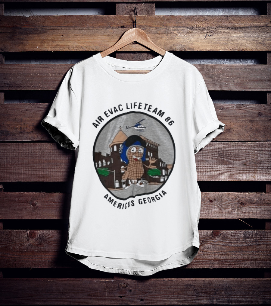 Air Evac Lifeteam 86 Americus Georgia Helicopter Peanut T-Shirt