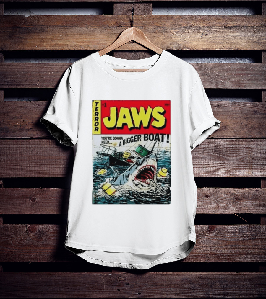 Terror Jaws Comic Cover You're Gonna Need A Bigger Boat T-Shirt