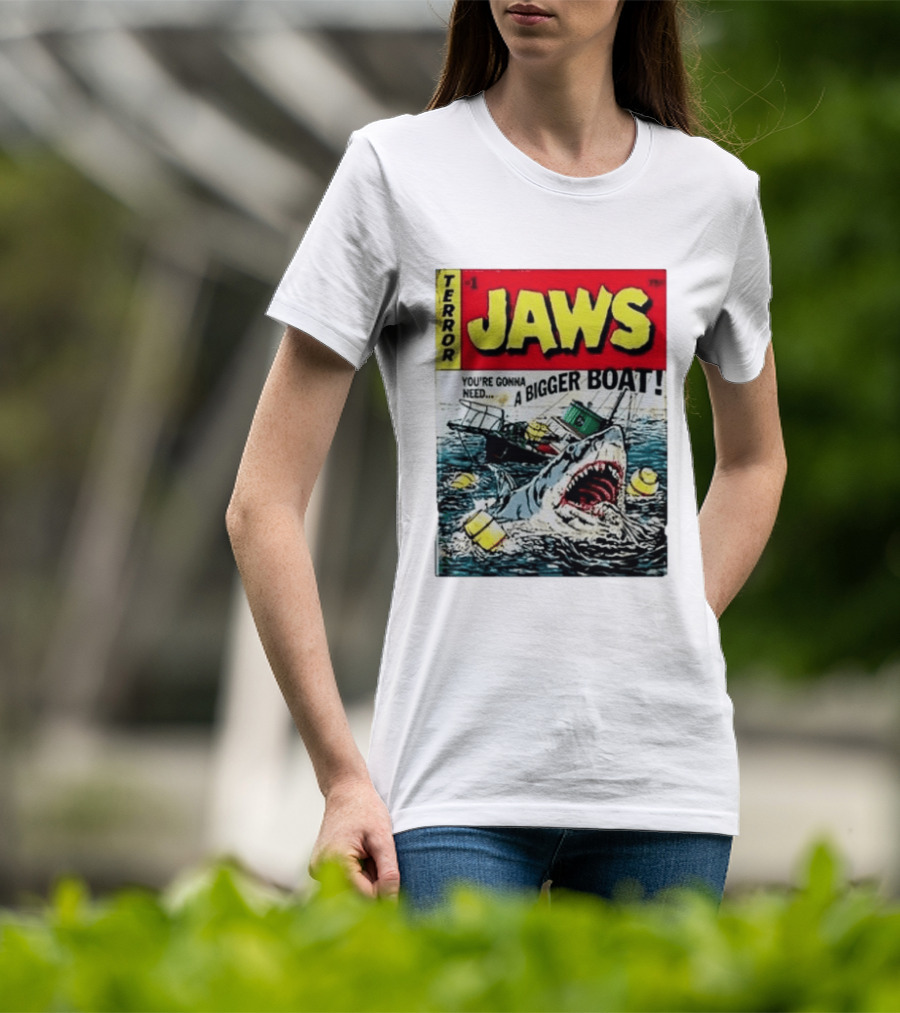Terror Jaws Comic Cover You're Gonna Need A Bigger Boat T-Shirt