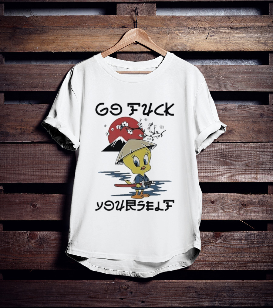 Looney Tunes Tweety Bird Samurai Go Fuck Yourself T-Shirt