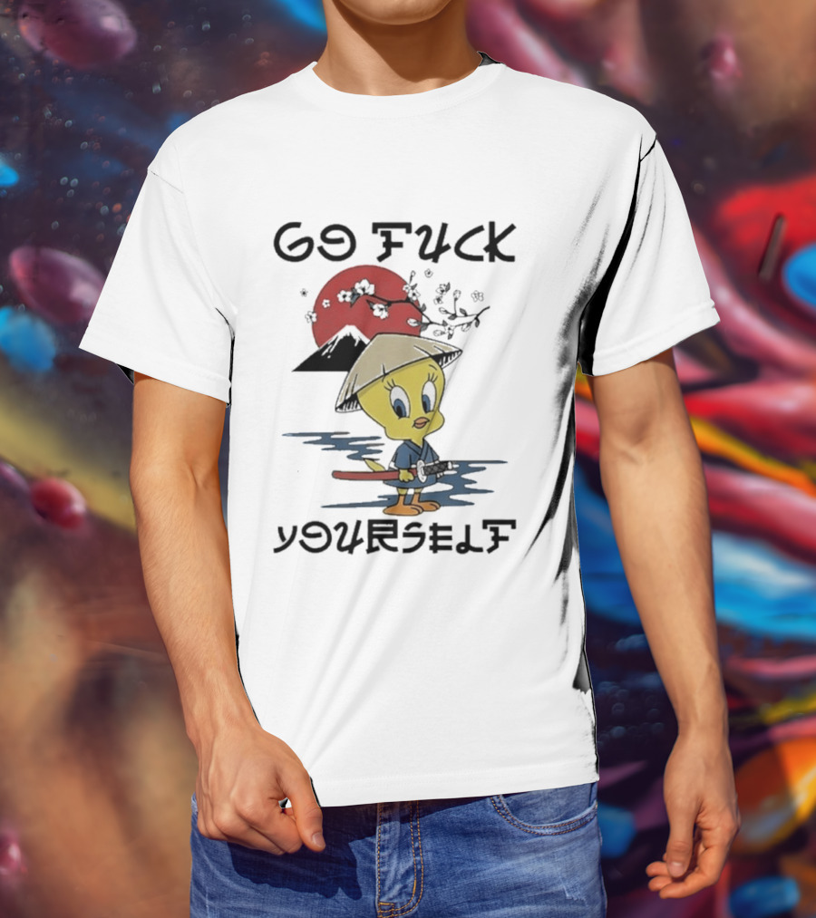 Looney Tunes Tweety Bird Samurai Go Fuck Yourself T-Shirt