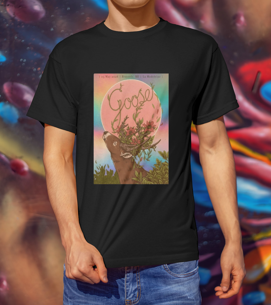 Goose Brussels BE La Madeleine May 25 2026 Deer With Blossoms T-Shirt