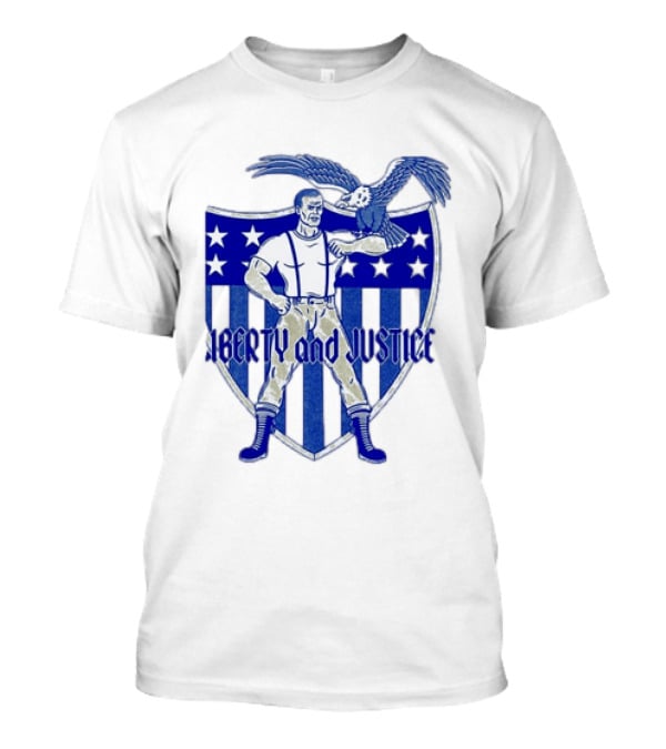 Liberty And Justice Eagle Shield Patriotic T-Shirt