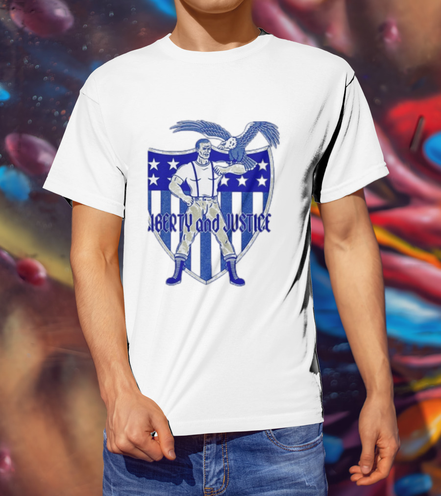 Liberty And Justice Eagle Shield Patriotic T-Shirt