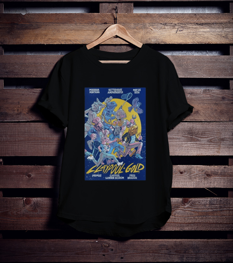 Missoula Montana KettleHouse Amphitheater May 25 2026 Claypool Lennon Delirium Frog Brigade Primus T-Shirt