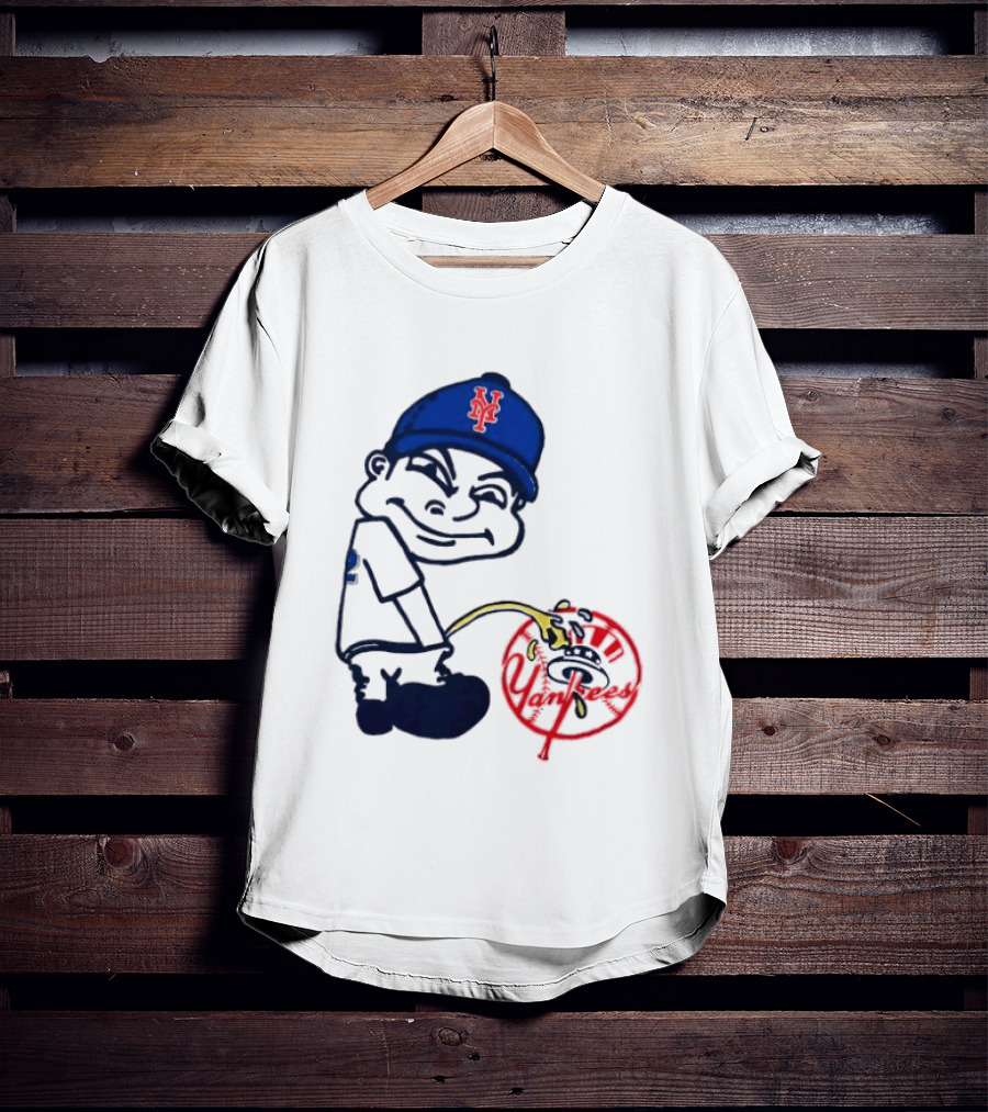 New York Mets Fans Rivalry Yankees Humorous Cartoon T-Shirt