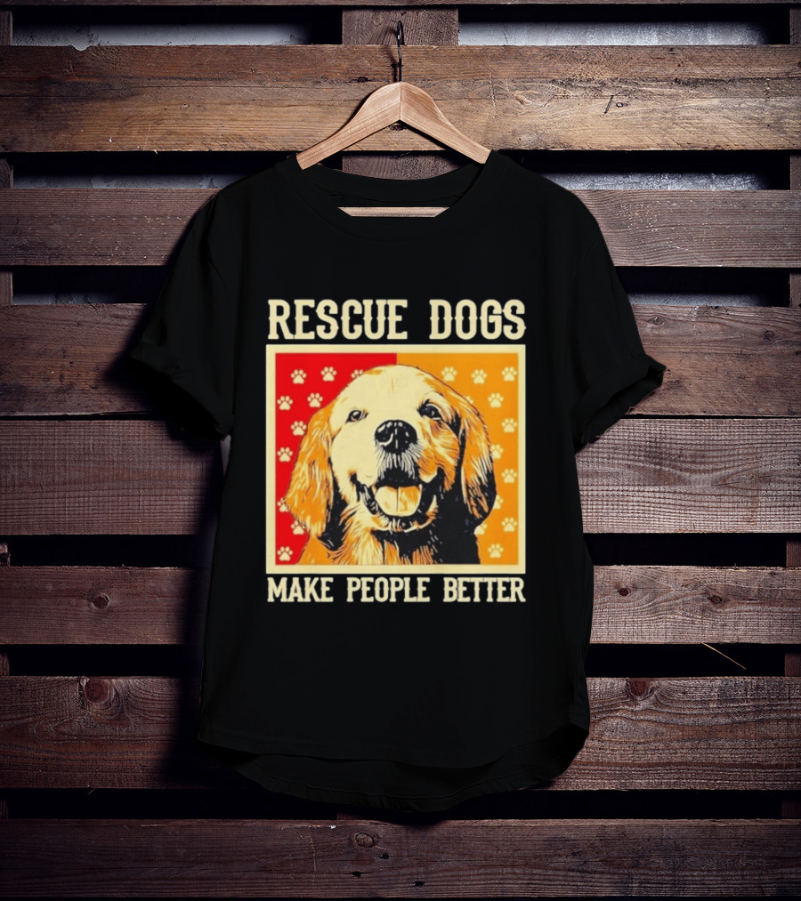 Rescue Dogs Make People Better Paw Print T-Shirt