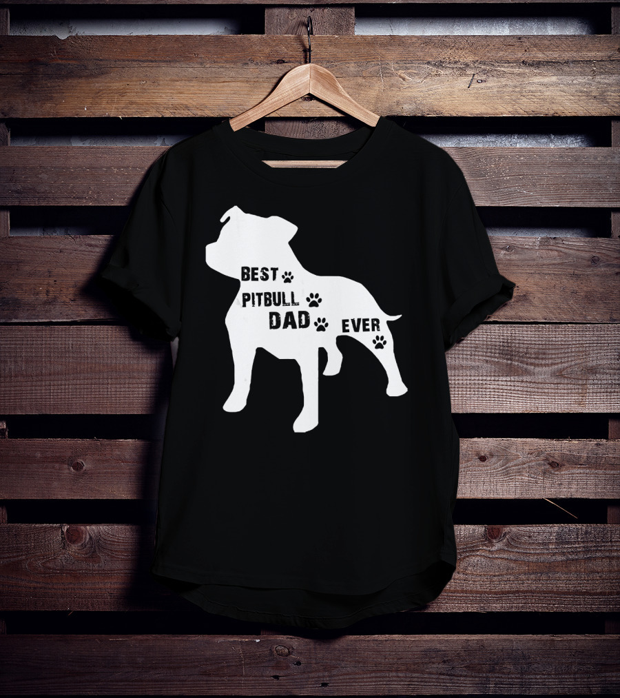 Best Pitbull Dog Dad Ever Paw Prints T-Shirt