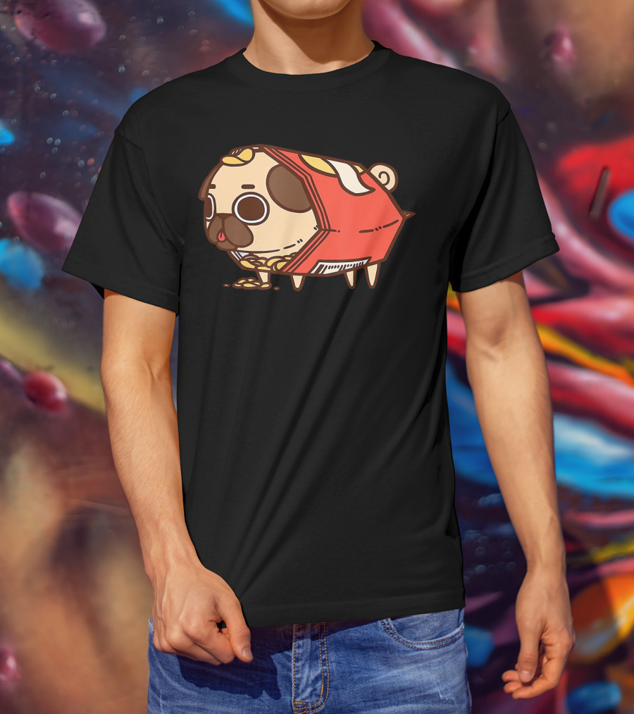 Puglie Dog In Chips Bag Funny Pug Love Food Birthday T-Shirt