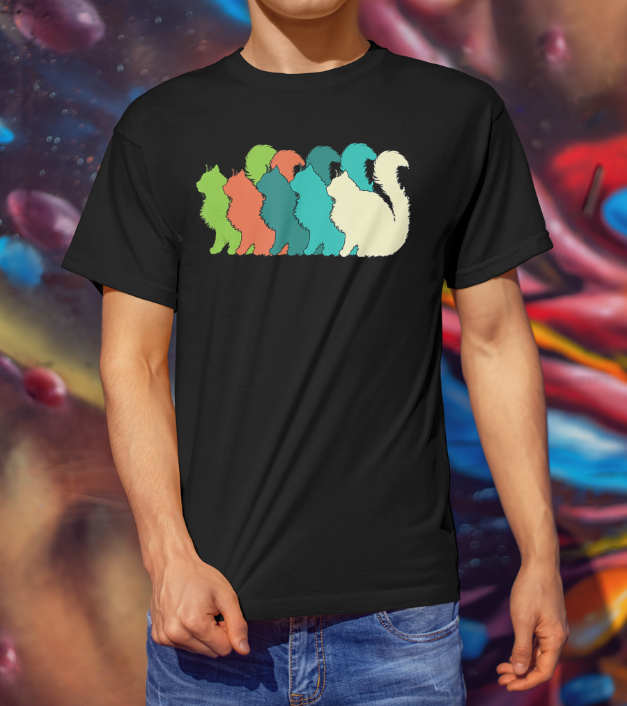 Cat Silhouettes For The Love Of Cats Womens Girls Cat Lover T-Shirt