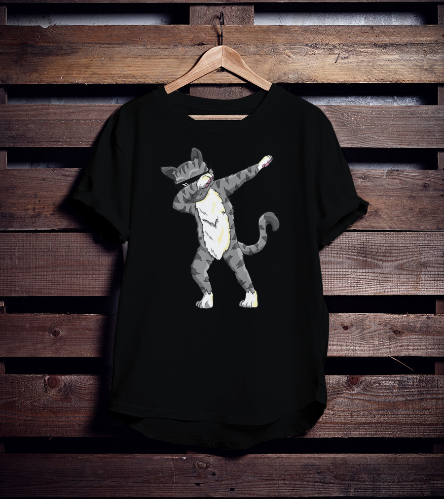 Dabbing Cat Dance Funny Cat Dab T-Shirt