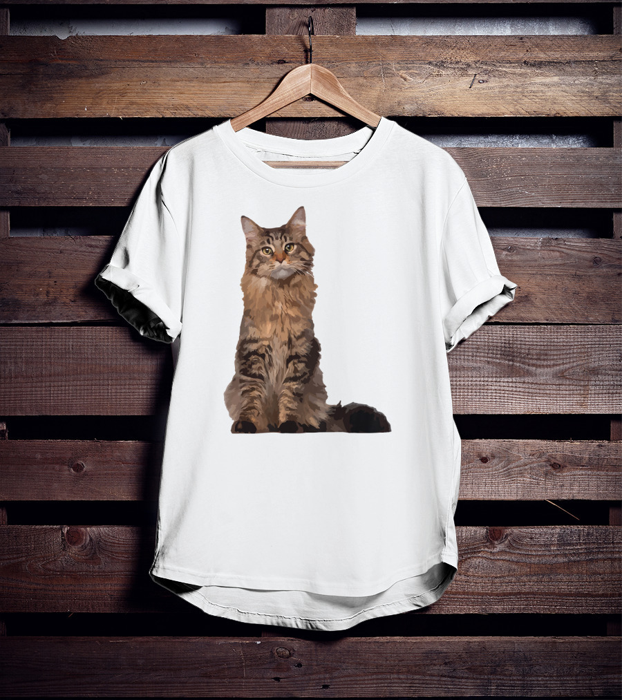 Maine Coon Cat Maine Coon Body Realistic Feline T-Shirt